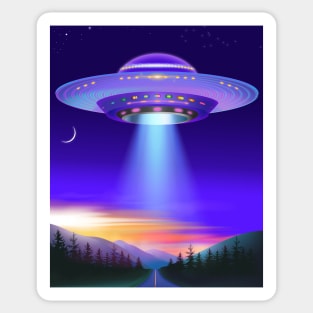 Night Road UFO Sticker